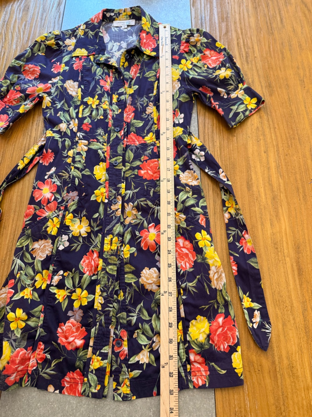 Marissa Webb "Dolly" Floral Button Down Mini Dress Navy Multi Color Size 2 - Picture 12 of 14